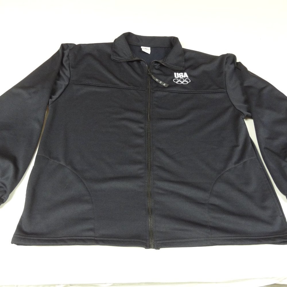 USA OLYMPICS UNITED STATES BLACK 2XL ZIP UP LIGHTWEIGHT JACKET H819